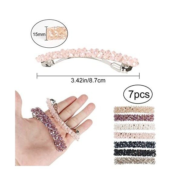 SLFYEE 7 Pièces Barrettes Cheveux Femme Strass Pince Barrettes de Cheveux Vintage Cheveux Accessoires Pour Barrettes Français