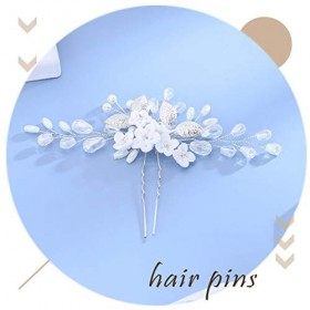 Edary mariée mariage épingles à cheveux argent fleur pinces à cheveux perle casque de mariée feuille cheveux accessoires pour