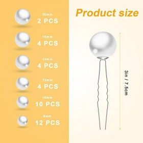 AIEX 36pcs&nbsp;Épingles&nbsp;à&nbsp;Cheveux Perle,&nbsp;Épingles Cheveux Epingle Cheveux Mariage Perle Épingles à Cheveux Strass&nbsp;Épingles&nbsp;à&nbsp;Chev