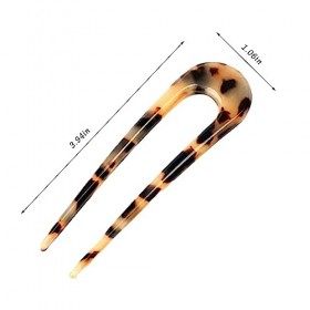 3 Pièces U Pince Chignon Français Pique Cheveux Tortue, U Bâton Cheveux Française Épingles Chignon Épingle à Cheveux en Forme