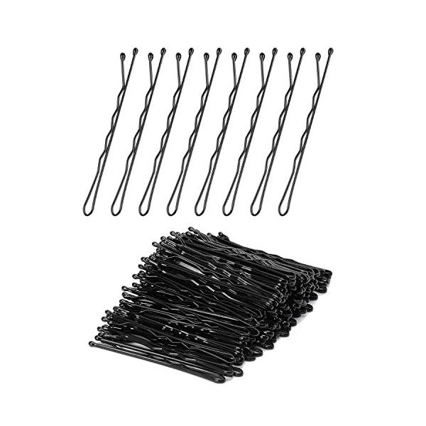 WANBY Lot de 400 épingles à cheveux noires ondulées pour femmes, filles, enfants, pinces à cheveux invisibles