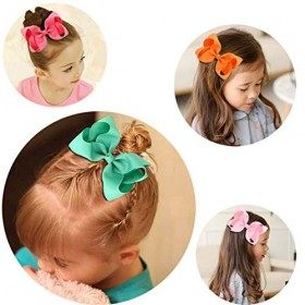 Oaoleer 30 Colors 4 Inch Hair Bows Clips Grosgrain Ribbon Bows Hair Alligator Clips Hair Barrettes Hair Accessories for Girls