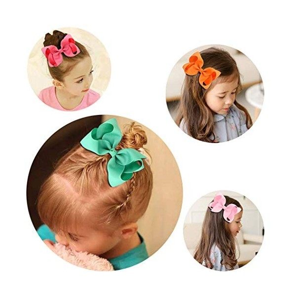 Oaoleer 30 Colors 4 Inch Hair Bows Clips Grosgrain Ribbon Bows Hair Alligator Clips Hair Barrettes Hair Accessories for Girls