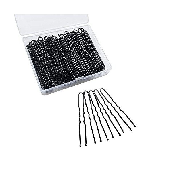 120 Pack U Shaped Hair Pins Bobby Pins Bun Hair Pins,Wedding Bridal Black Hair Pins 6cm…