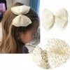 Yeaplike Lot de 2 bouchons de cheveux blancs pour filles et perles de cheveux Alligator Hair Clips Beads Hairgrip Pour enfant