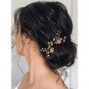 SWEETV Ensemble de 2 épingles à cheveux de mariée strass Accessoires de cheveux de mariage Or Rose Pièces de cheveux pour les