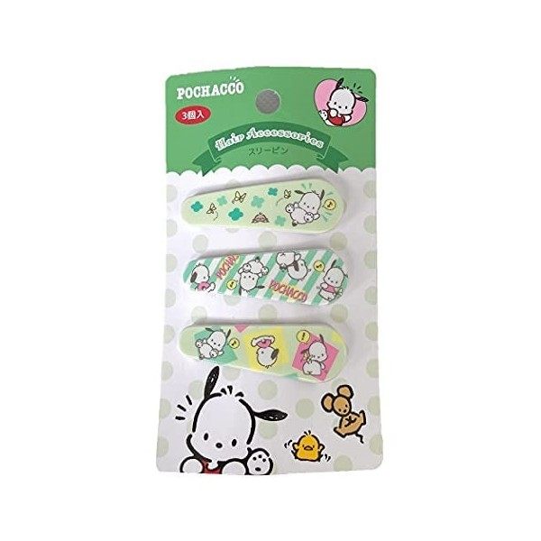 Sanrio Pochacco Lot de 3 barrettes à cheveux 3 broches