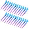 Bantoye Lot de 24 pinces crocodiles en métal antirouille avec trous pour coiffure, coloration des cheveux, dégradé de bleu 8,