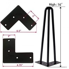 Pieds en épingle à cheveux de 40,6 cm