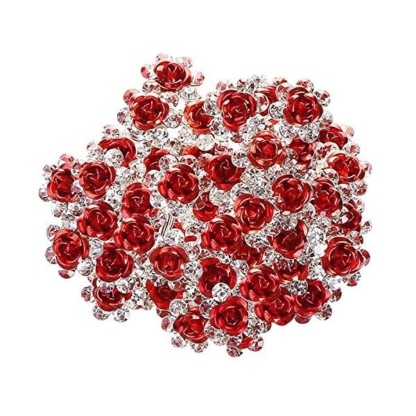 BETITETO 40 Pcs Fleur Strass Épingles à Cheveux en forme de U Accessoires Cheveux pour Mariage Fête de Mariage Fille Sweet se