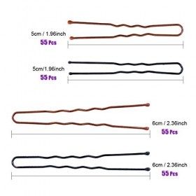 Swpeet 220 pcs 5 cm 6 cm en forme de U épingles à cheveux kit, professionnel en forme de U épingl