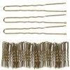 Tbestmax Lot de 300 épingles à cheveux en forme de U pour femme Doré 6 cm