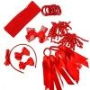 Lot de 21 accessoires de cheveux pour lécole - Accessoires de cheveux pour filles - Rouge