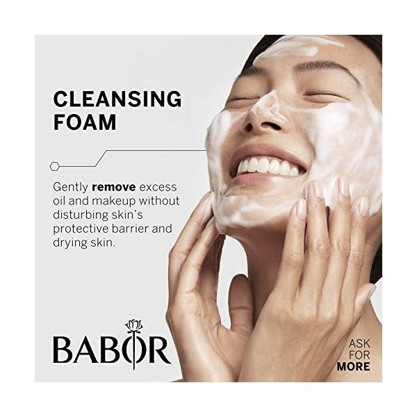 BABOR CLEANSING Cleansing Foam, mousse nettoyante rafraîchissante, simple et agréable dutilisation, 200 ml