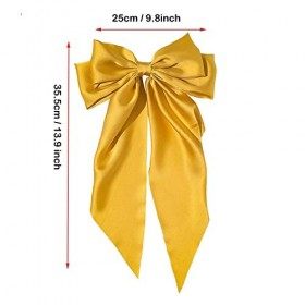 SALOCY Nœuds à cheveux en satin, grands nœuds en ruban, barrettes à cheveux pour femmes et filles, 4 couleurs