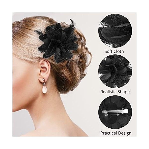 Sibba Barrette à Cheveux avec Pinces à Cheveux à Motif Floral Plumes et Papillon pour Femme Fille Voyage Bal de Fin Dannée N