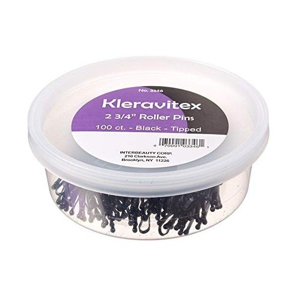 Kleravitex Lot de 100 épingles à cheveux noires Jumbo de 7 cm – Épingles à cheveux à pointe plate pour femme – Parfaites pour