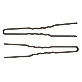 Marilyn Fayes Lot de 12 épingles à cheveux froissées en forme de U 7,6 cm, noir 