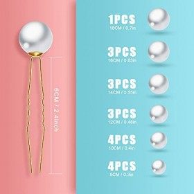 SAVITA 18 Pièces 6 Tailles Épingles à Cheveux Perle Épingle Cheveux Mariage pour Mariage, Mariée, Demoiselle Dhonneur, Fille