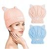 ACWOO Cheveux Serviette, 3pcs Cheveux Séchage Serviettes, Super Absorbant en Microfibre Serviette pour Cheveux Turban avec Bo