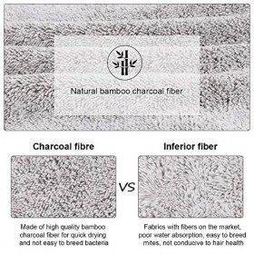 DIAOCARE Serviette Cheveux, 2pcs Fibre de Charbon de Bambou Serviette Turban de Bain Head Wrap Turban pour Cheveux à Séchage 