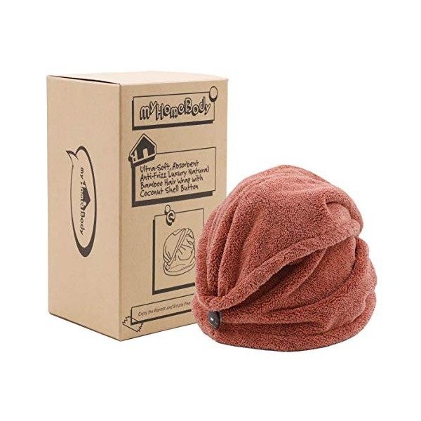 myHomeBody Serviettes de Cheveux | Turban de Luxe Anti-frisottis à séchage Rapide | Fibre de Charbon absorbante Ultra-Douce e