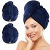 KinHwa Serviette Séchage Cheveux Microfibre,Super Absorbent Enrouler Turban Soin Cheveux Serviette de Bain Séche Rapide avec 