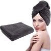 KinHwa Serviette Séchage Cheveux Microfibre,Super Absorbent Enrouler Turban Soin Cheveux Serviette de Bain Séche Rapide avec 