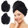 KinHwa Serviette Séchage Cheveux Microfibre,Super Absorbent Enrouler Turban Soin Cheveux Serviette de Bain Séche Rapide avec 