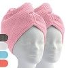 ELEXACARE Lot de 2 serviettes turban en microfibre pour cheveux longs Rose, ca. 28x65cm 2er Set 