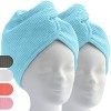 ELEXACARE Lot de 2 serviettes turban en microfibre pour cheveux longs Rose, ca. 28x65cm 2er Set 