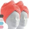 ELEXACARE Lot de 2 serviettes turban en microfibre pour cheveux longs Rose, ca. 28x65cm 2er Set 