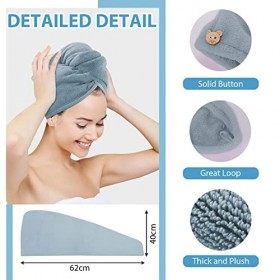 3 PCS Serviette Microfibre Cheveux,Serviette Cheveux Séchage Rapide,Serviette Cheveux Microfibres,Serviette pour Cheveux avec