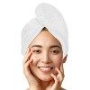 LUXTOGO Serviette turban pour cheveux - 100 % coton - Qualité supérieure - Avec bouton et élastique - Séchage rapide - Turban...