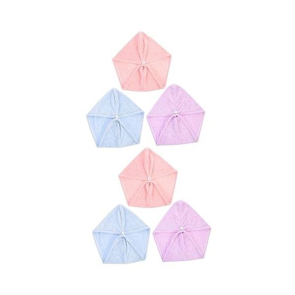 minkissy Lot de 6 serviettes à cheveux en microfibre bandana pour cheveux à séchage rapide, serviettes en microfibre, turban 