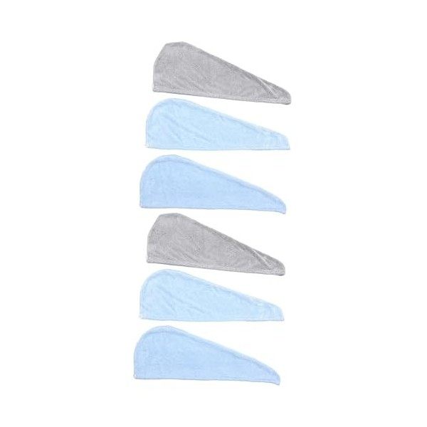 minkissy Lot de 6 serviettes à cheveux en microfibre bandana pour cheveux à séchage rapide, serviettes en microfibre, turban 