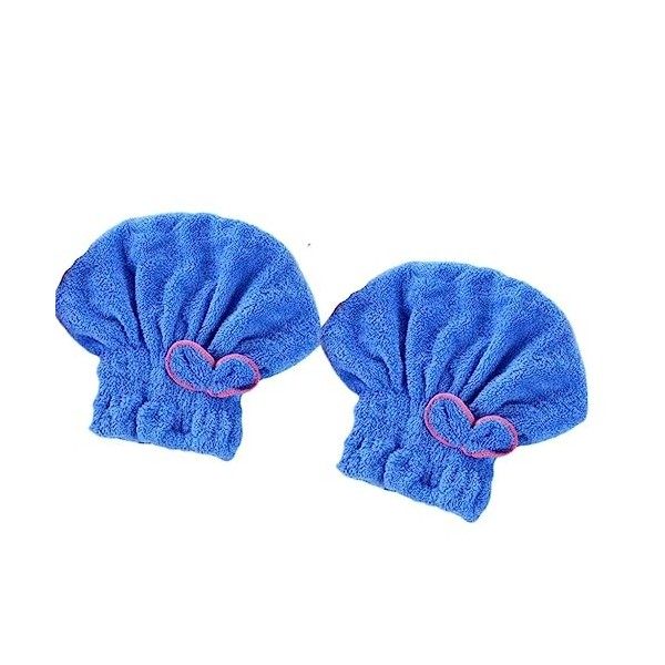 Lot de 2 serviettes à cheveux en microfibre avec nœud papillon, super absorbants, à séchage rapide, turban pour cheveux boucl