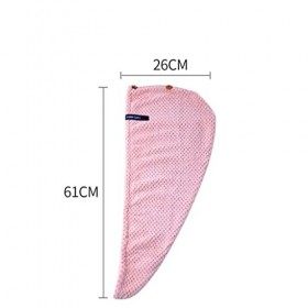 DINGZZ Sèche Cheveux Cheveux secs Serviette de Cheveux secs Absorbant séchage Rapide Femme Chapeau à Cheveux Longs essuyer la