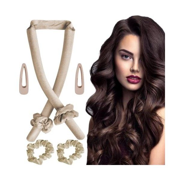 Boudin Cheveux Boucle Sans Chaleur,Heatless Hair Curlers Velours Curling Rod Headband Rouleau à Cheveux Bigoudi de Sommeil Do