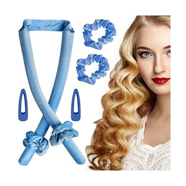 Boudin Cheveux Boucle Sans Chaleur,Heatless Hair Curlers Velours Curling Rod Headband Rouleau à Cheveux Bigoudi de Sommeil Do