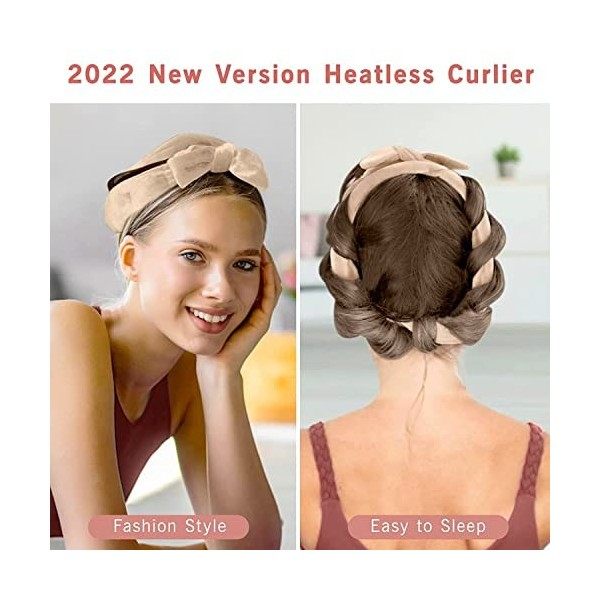 Yiclick Cheveux Boucle Sans Chaleur, Heatless Hair Curlers Velours Curling Rod Headband Rouleau à Cheveux Bigoudi de Sommeil 