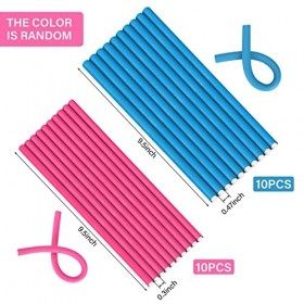 20 Pièces Morceaux Boucle Sans Chaleur, Bigoudis Flexibles, Tiges de Curling Flexible, Rouleaux De Cheveux en Mousse Torsadée