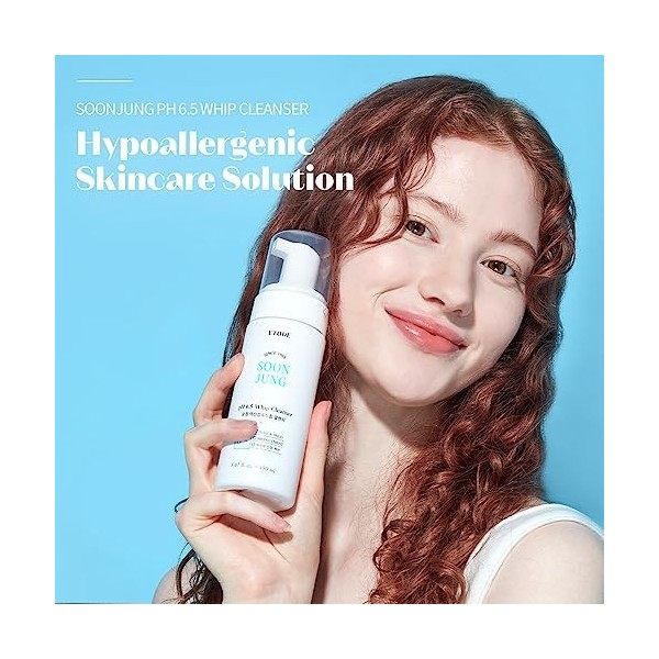 Etude House SoonJung pH 6,5 Whip Nettoyant 5,1 fl. oz. 150ml 21AD| Nettoyant facial hydratant à bulles douces non comédogèn C...