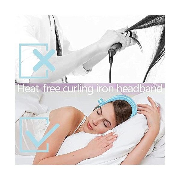 Heatless Curling Rod Headband, Bandeau sans chaleur avec tige à boucler, Rouleau à Cheveux Sans Chaleur, Heatless Curling Rib