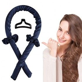 Zeayebsr Rouleau à Cheveux Sans Chaleur, Heatless Curling Rod Headband, Tige de Curling + 2 Anneaux à Cheveux + 1 Grande Pinc
