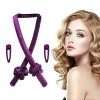 Zeayebsr Rouleau à Cheveux Sans Chaleur, Heatless Curling Rod Headband, Tige de Curling + 2 Anneaux à Cheveux + 1 Grande Pinc