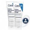 CeraVe Crème Hydratante Visage | 2 x 52ml | Crème Visage Hydratante 24h à lAcide Hyaluronique pour Peaux Normales à Sèches