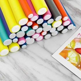 Diealles Shine Rouleaux Bigoudis Cheveux, 42 Pcs Twist-Flex Bigoudis en Mousse pour Salon de Coiffure ou DIY, Multicolores Ac