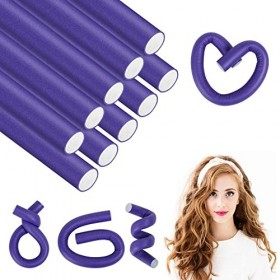AOOWU Bigoudis Flexibles, 10PCS Bigoudis de Cheveux, Rouleaux De Cheveux En Mousse Torsadée, Tige de Curling Sans Chaleur pou