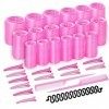 33 pièces Bigoudis Rouleaux Cheveux Gros Set Hair Rollers Large Roses Magiques Velcro Bigoudis pour Cheveux Longs Moyens 44 m